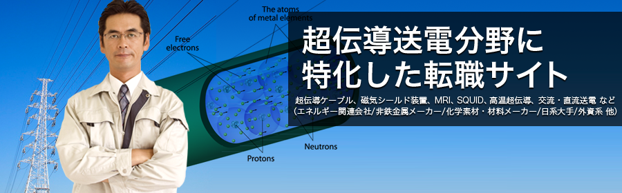 超伝導ケーブル、磁気シールド装置、MRI、SQUID、高温超伝導、交流・直流送電 など
（エネルギー関連会社/非鉄金属メーカー/化学素材・材料メーカー/日系大手/外資系 他）